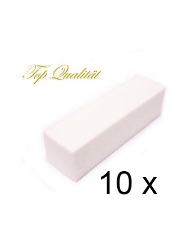 10 BLOCO BUFFERS  100 GRIT  PARA UNHAS BRANCO | Virtualvantagem | VRT.003.00046