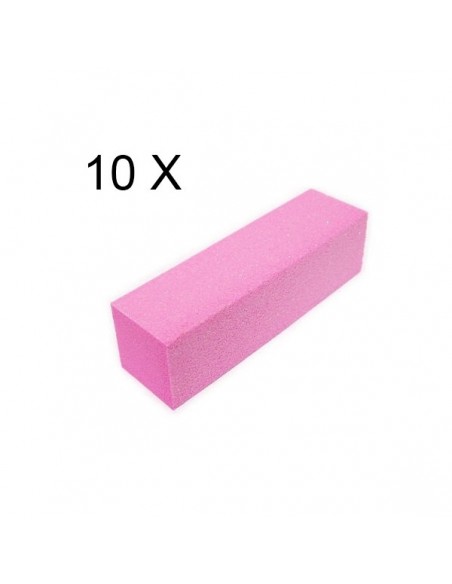 10 BLOCO BUFFERS  100 GRIT  PARA UNHAS ROSA | Virtualvantagem | VRT.003.00046