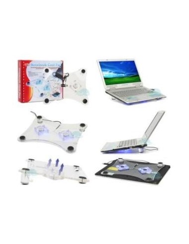 BASE REFRIGERADORA PORTATIL VENTILADORES LUZ | Virtualvantagem |