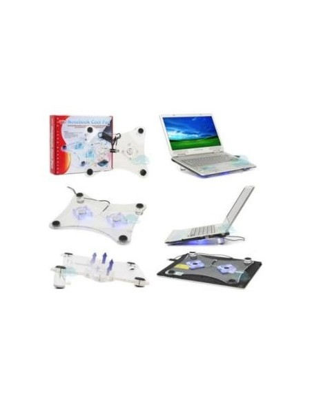 BASE REFRIGERADORA PORTATIL VENTILADORES LUZ | Virtualvantagem |