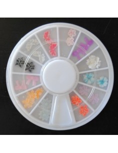 RODA  DE DECORAÇÕES FLORES 3 D-  12 DIFERENTES | Virtualvantagem |