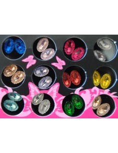 CAIXA 24 CRISTAIS 3 D OVAIS GRANDES 12 CORES | Virtualvantagem |