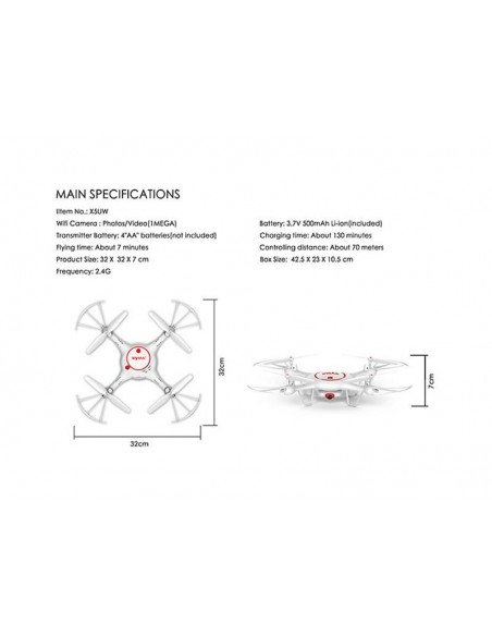 DRONE SYMA X5UC 2.4G - 4 CANAIS COM GYRO + CAMERA HD | Virtualvantagem |