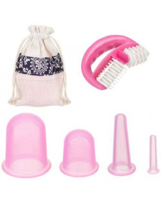 SET 4 COPOS SILICONE VÁCUO + MASSAGEADOR | Virtualvantagem | VRT.002.00130