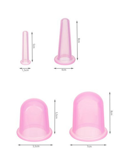 SET 4 COPOS SILICONE VÁCUO + MASSAGEADOR | Virtualvantagem | VRT.002.00130