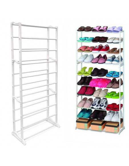 ESTANTE DE SAPATOS DE METAL 30 PARES BRANCA | Virtualvantagem | VRT.007.00145