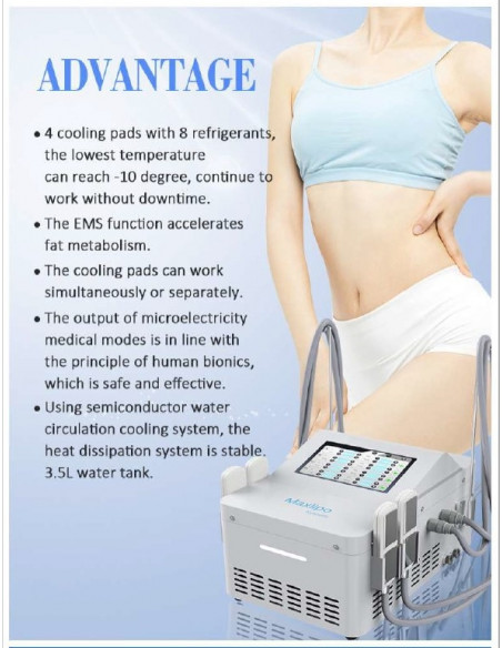 MAQUINA DE CRIOLIPOLISE DE PLACAS + EMS | Virtualvantagem | VRT.001.00070