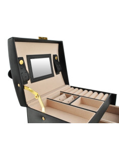 BAÚ GUARDA JOIAS COM ESPELHO PRETO 2