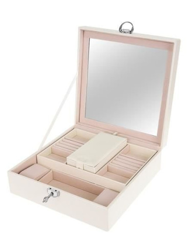 CAIXA GUARDA JOIAS GRANDE COM ESPELHO