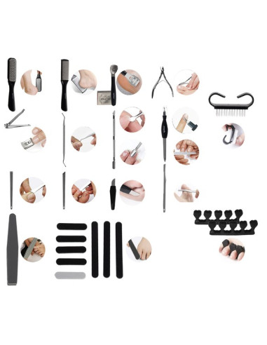 CONJUNTO MANICURE E PEDICURE 31 PEÇAS