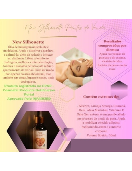 ÓLEO NEW SILHOUETTE CELULITE E ESTRIAS MOI BOUTIQUE