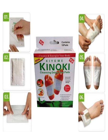 Pensos Detox para Pés Kinoki com 10 Adesivos