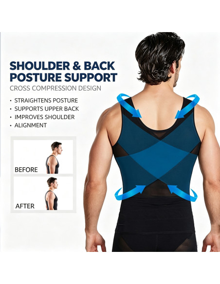 ROUPA MODELADORA MASCULINA COM CINTA ABDOMINAL